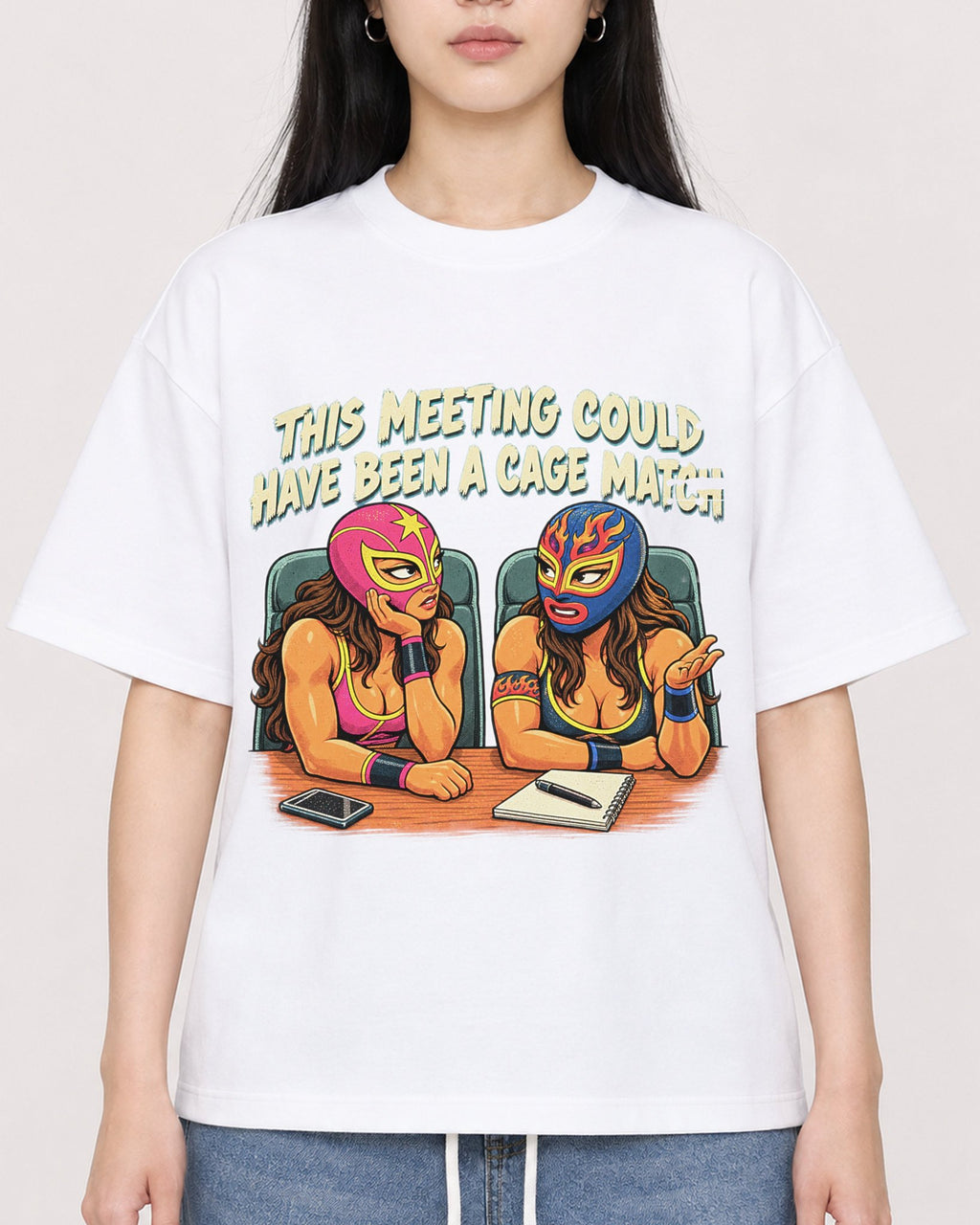 Mockup Boxy Heavyweight Tee White female close-up 01
