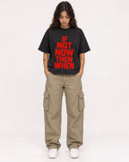 Mockup Boxy Heavyweight Tee Black female full-body 06