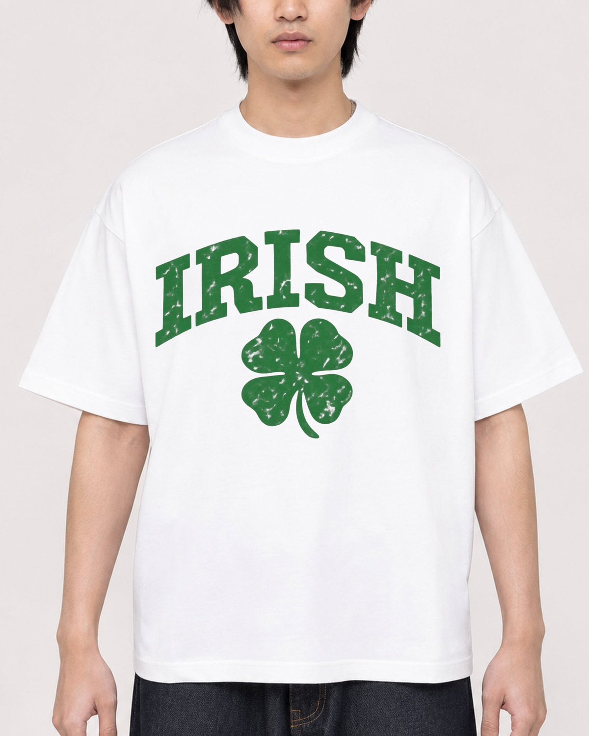 Mockup Boxy Heavyweight Tee White male close-up 11