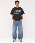 Mockup Boxy Heavyweight Tee Black male full-body 06
