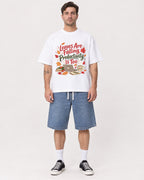 Mockup Boxy Heavyweight Tee White male full-body 48