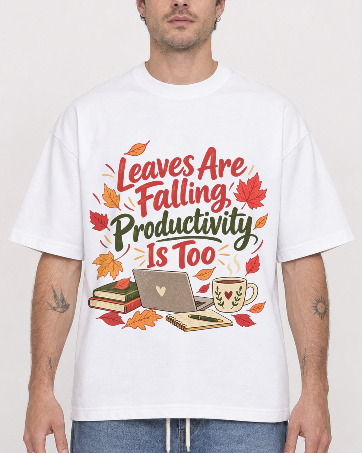 Mockup Boxy Heavyweight Tee White male close-up 48