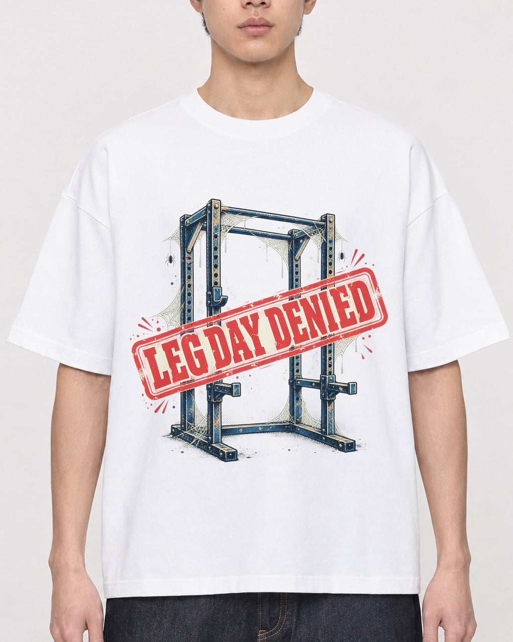 Mockup Boxy Heavyweight Tee White male close-up 01