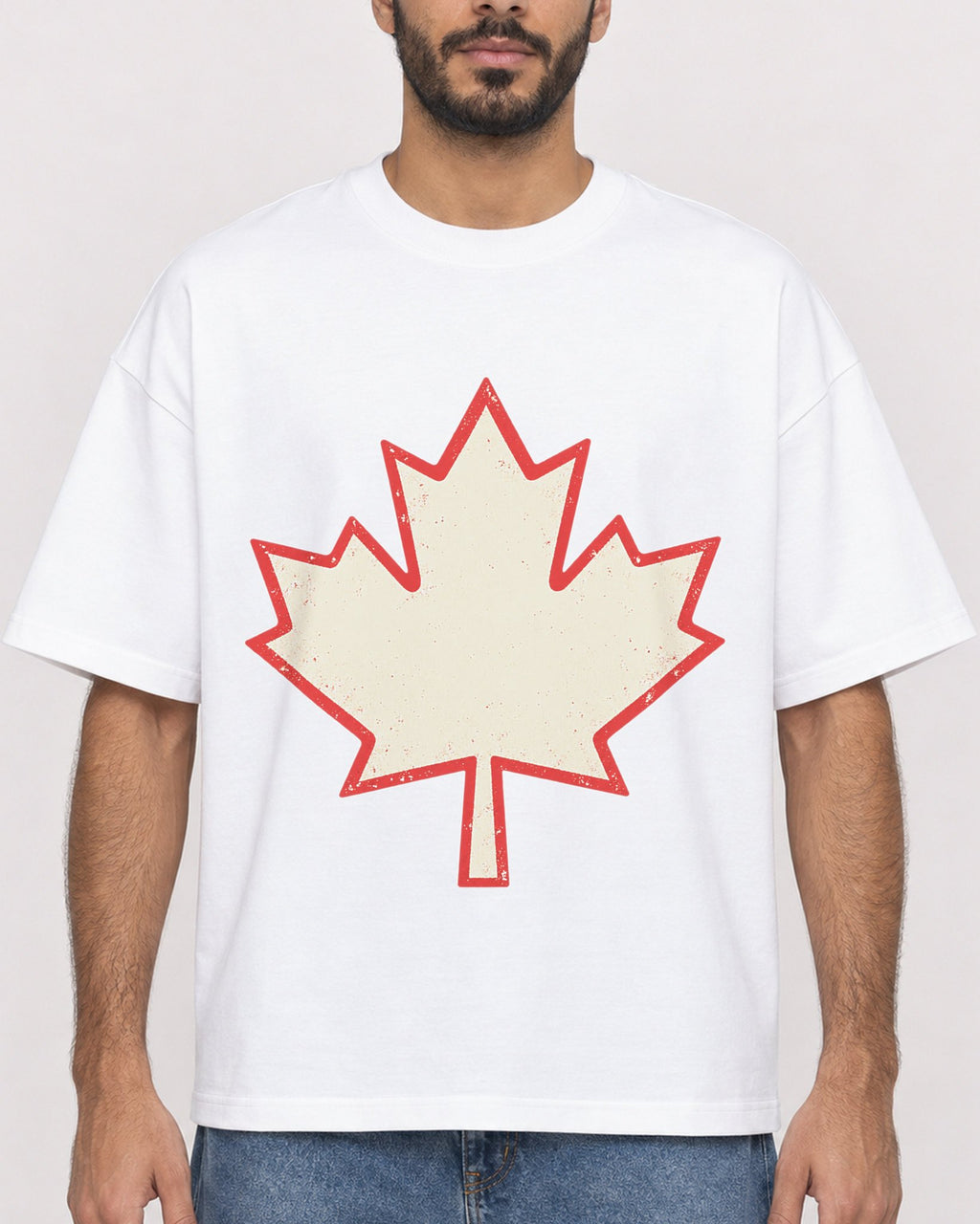 Mockup Boxy Heavyweight Tee White male close-up 07
