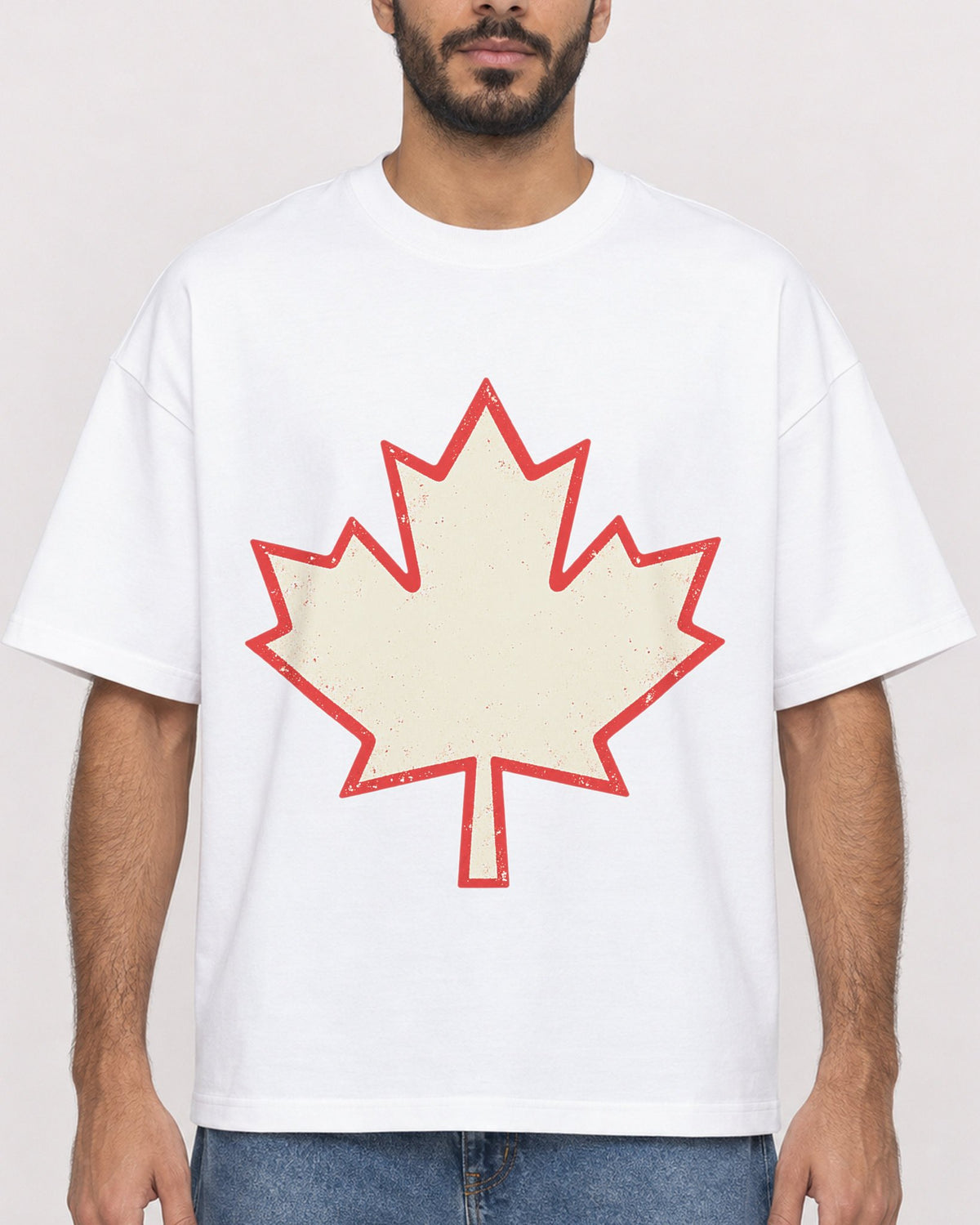 Mockup Boxy Heavyweight Tee White male close-up 07