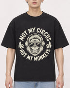 Mockup Boxy Heavyweight Tee Black male close-up 01