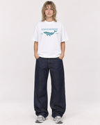 Mockup Boxy Heavyweight Tee White female full-body 19