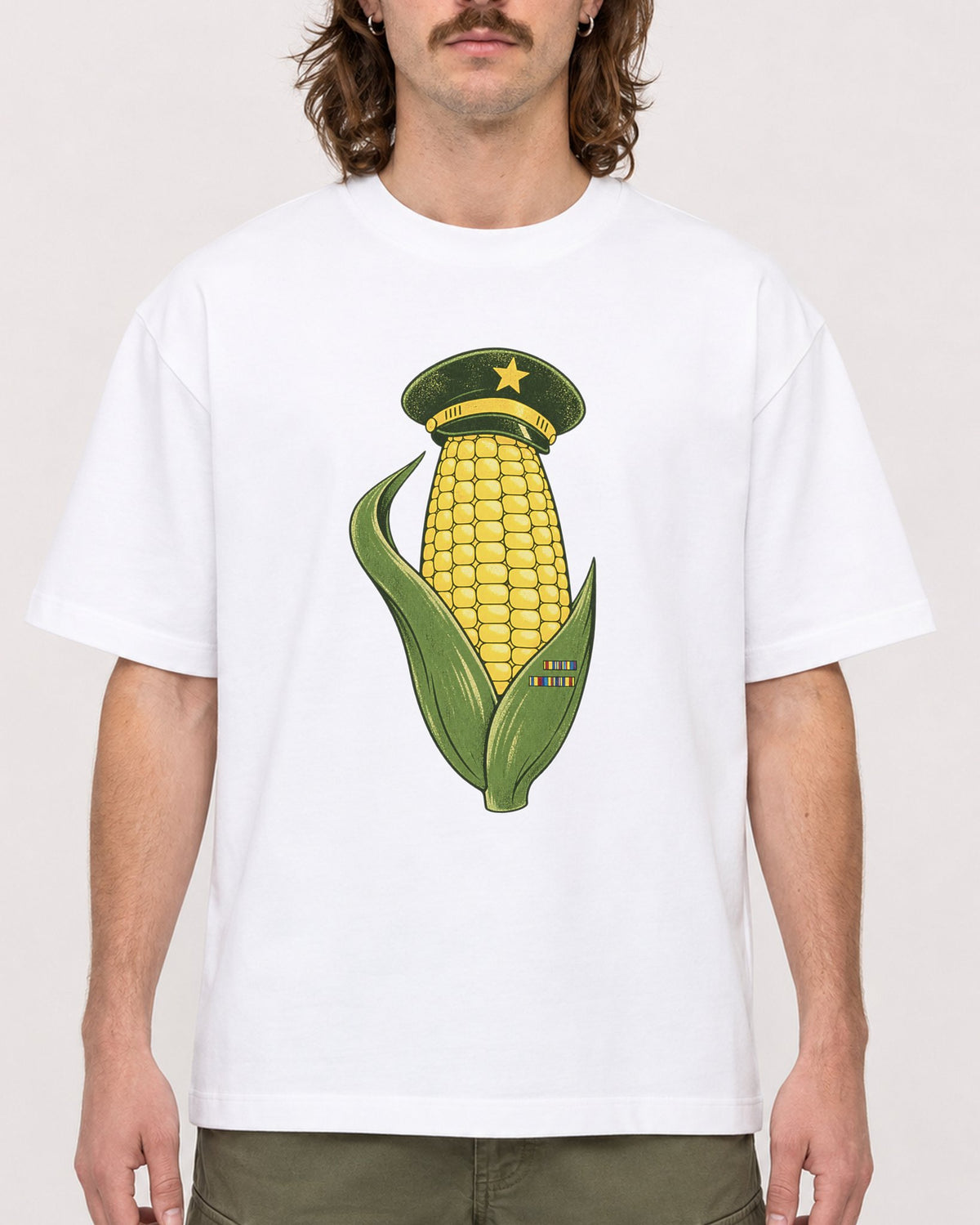 Mockup Boxy Heavyweight Tee White male close-up 49