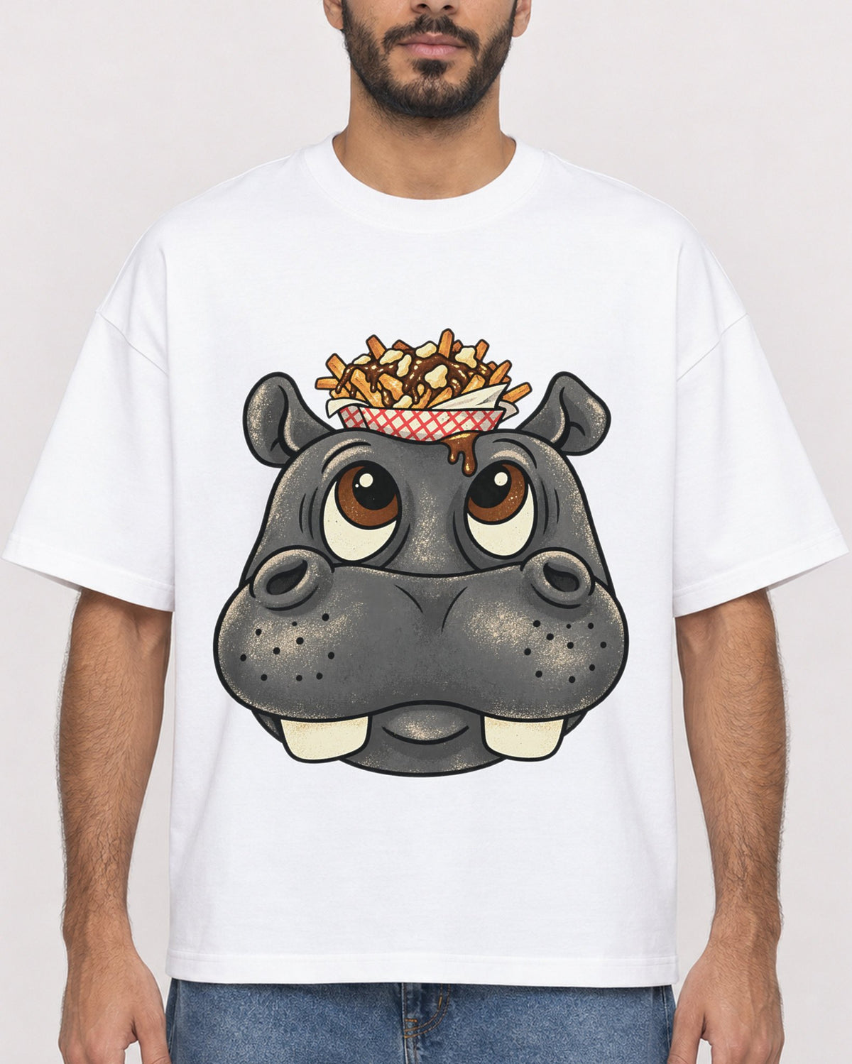 Mockup Boxy Heavyweight Tee White male close-up 07