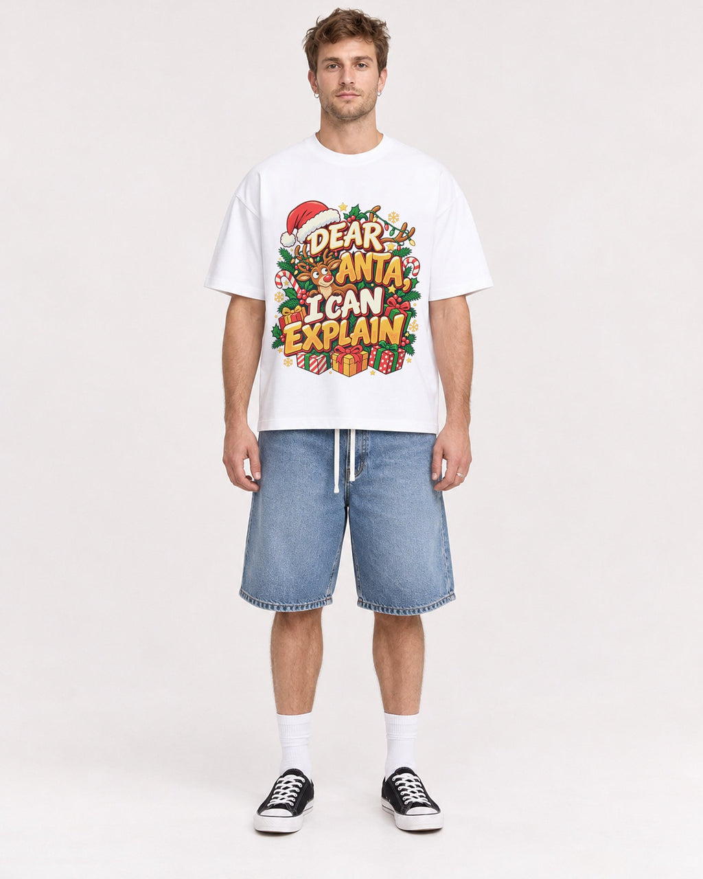Mockup Boxy Heavyweight Tee White male full-body 08