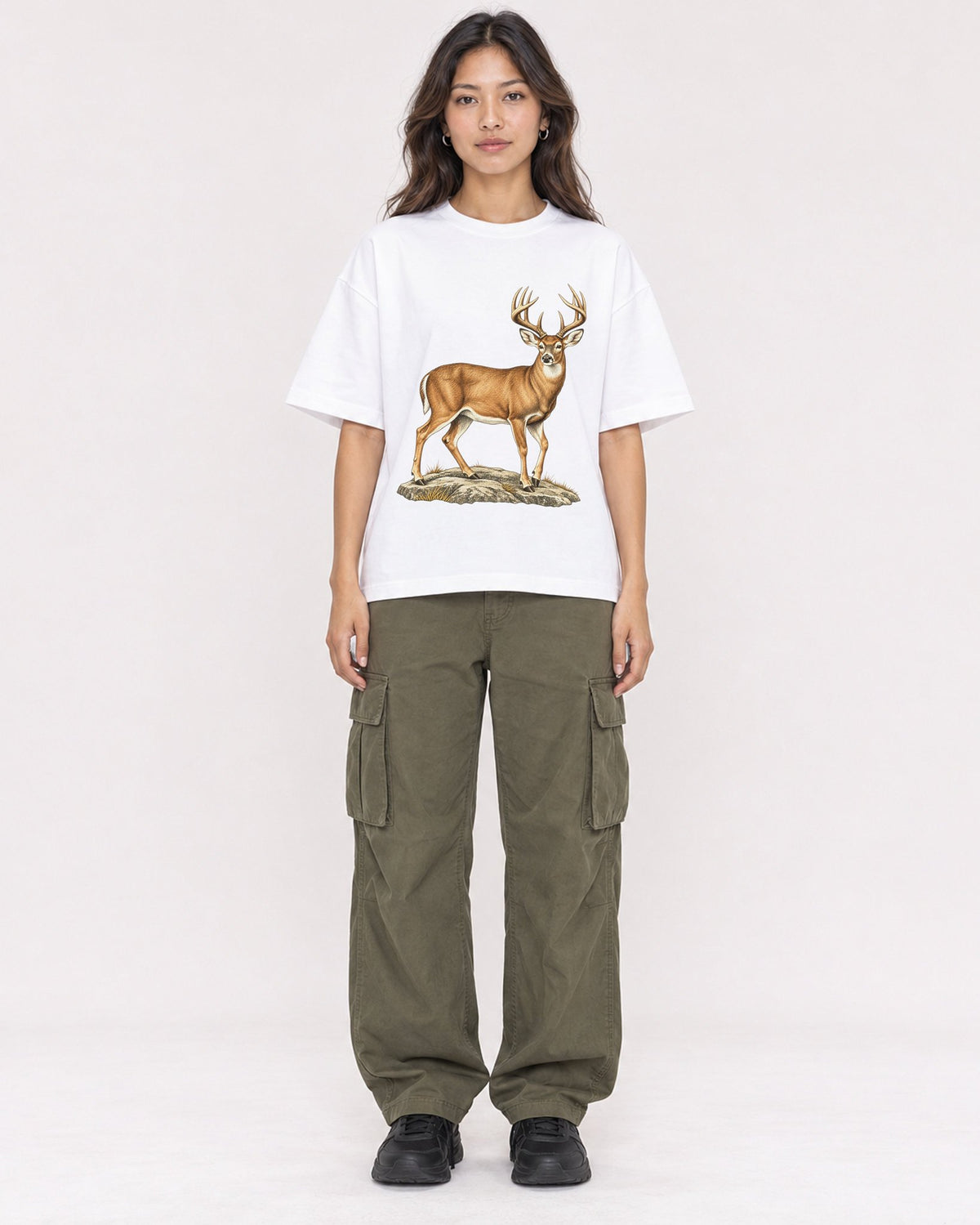 Mockup Boxy Heavyweight Tee White female full-body 02