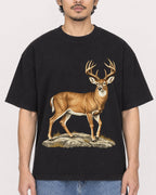 Mockup Boxy Heavyweight Tee Black male close-up 02