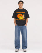 Mockup Boxy Heavyweight Tee Black male full-body 10