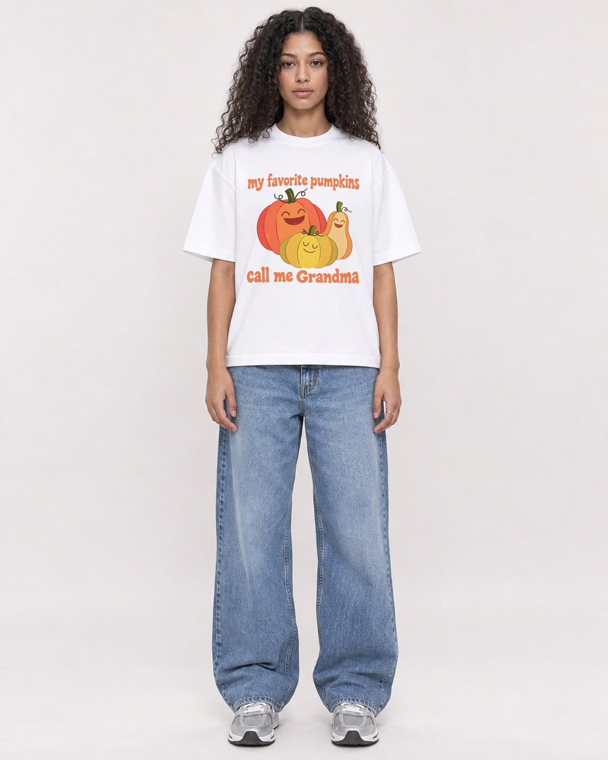 Mockup Boxy Heavyweight Tee White female full-body 10
