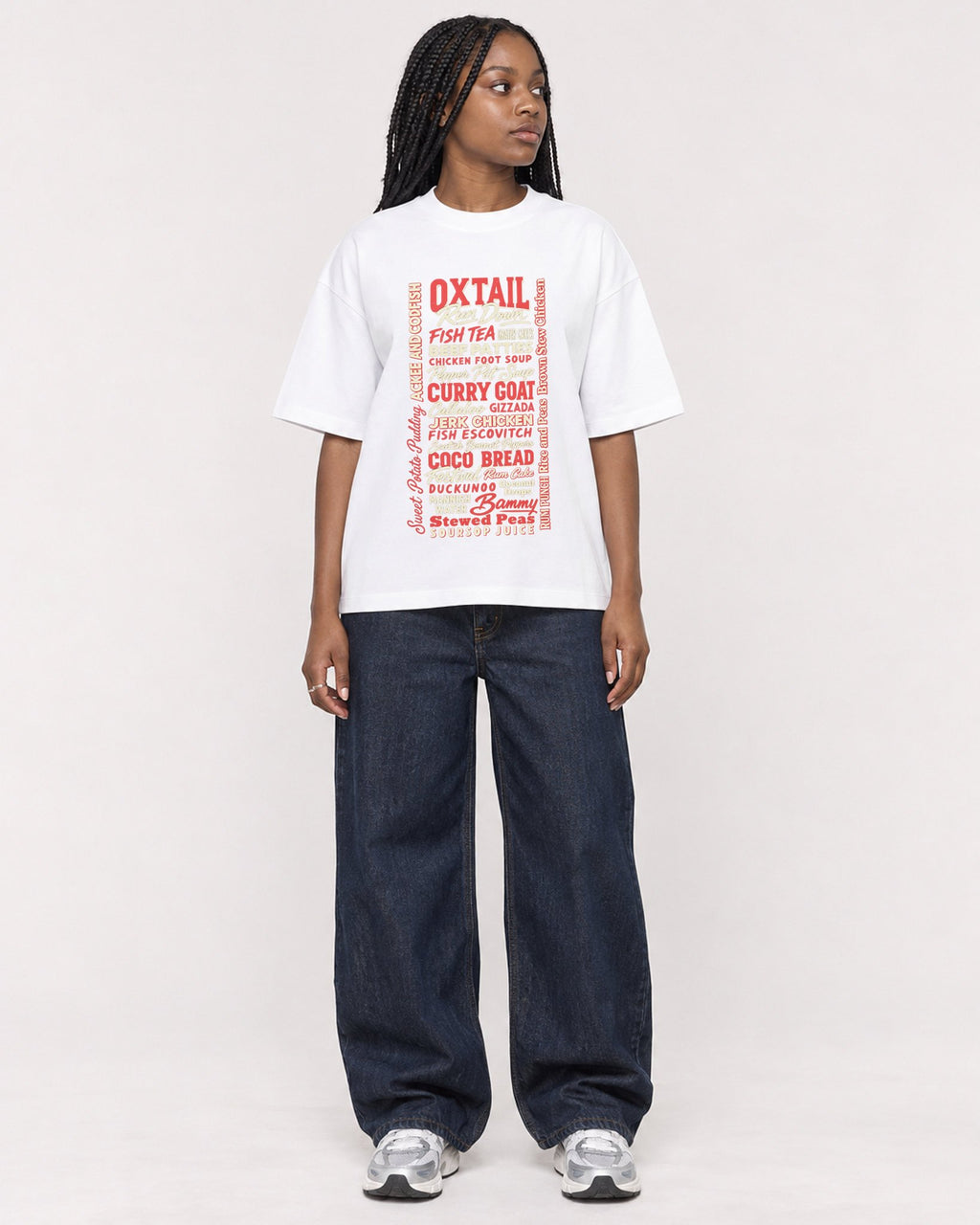 Mockup Boxy Heavyweight Tee White female full-body 04