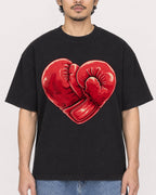 Mockup Boxy Heavyweight Tee Black male close-up 02