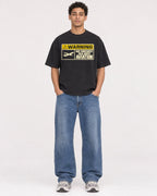 Mockup Boxy Heavyweight Tee Black male full-body 10