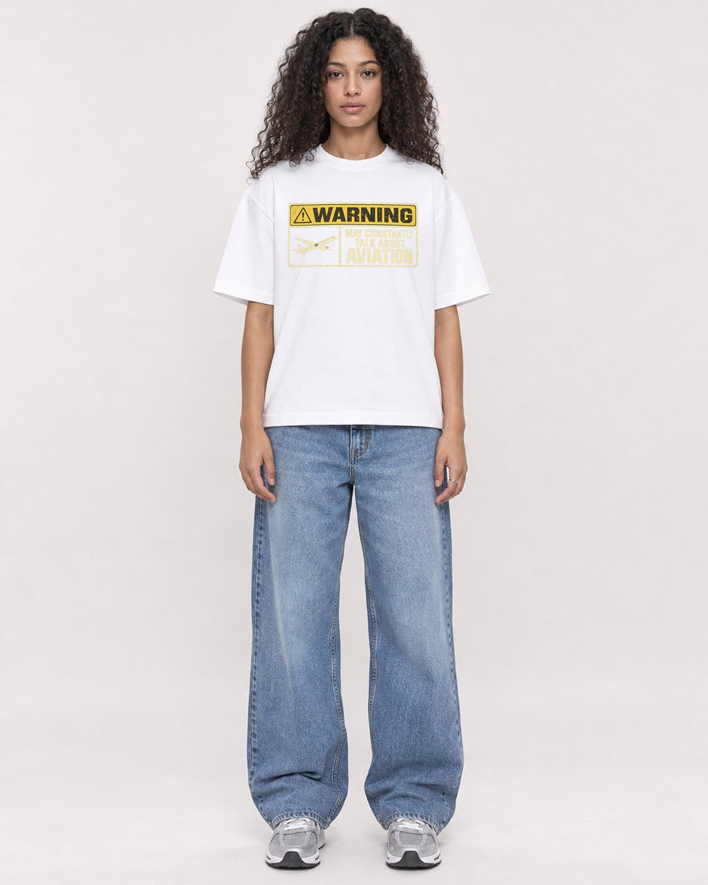 Mockup Boxy Heavyweight Tee White female full-body 10