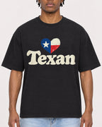Mockup Boxy Heavyweight Tee Black male close-up 05