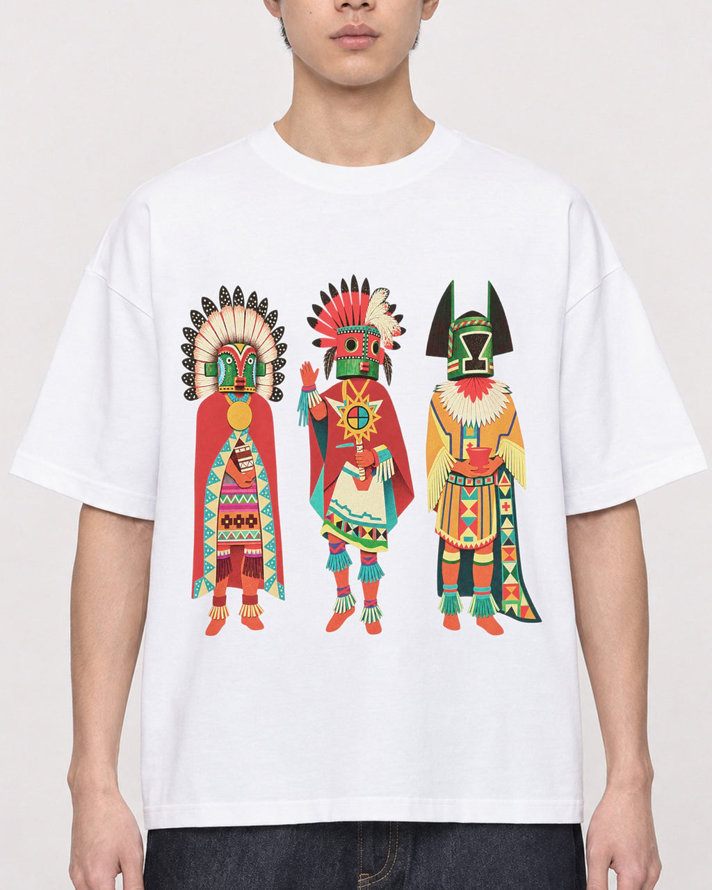 Mockup Boxy Heavyweight Tee White male close-up 01