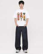 Mockup Boxy Heavyweight Tee White male full-body 01