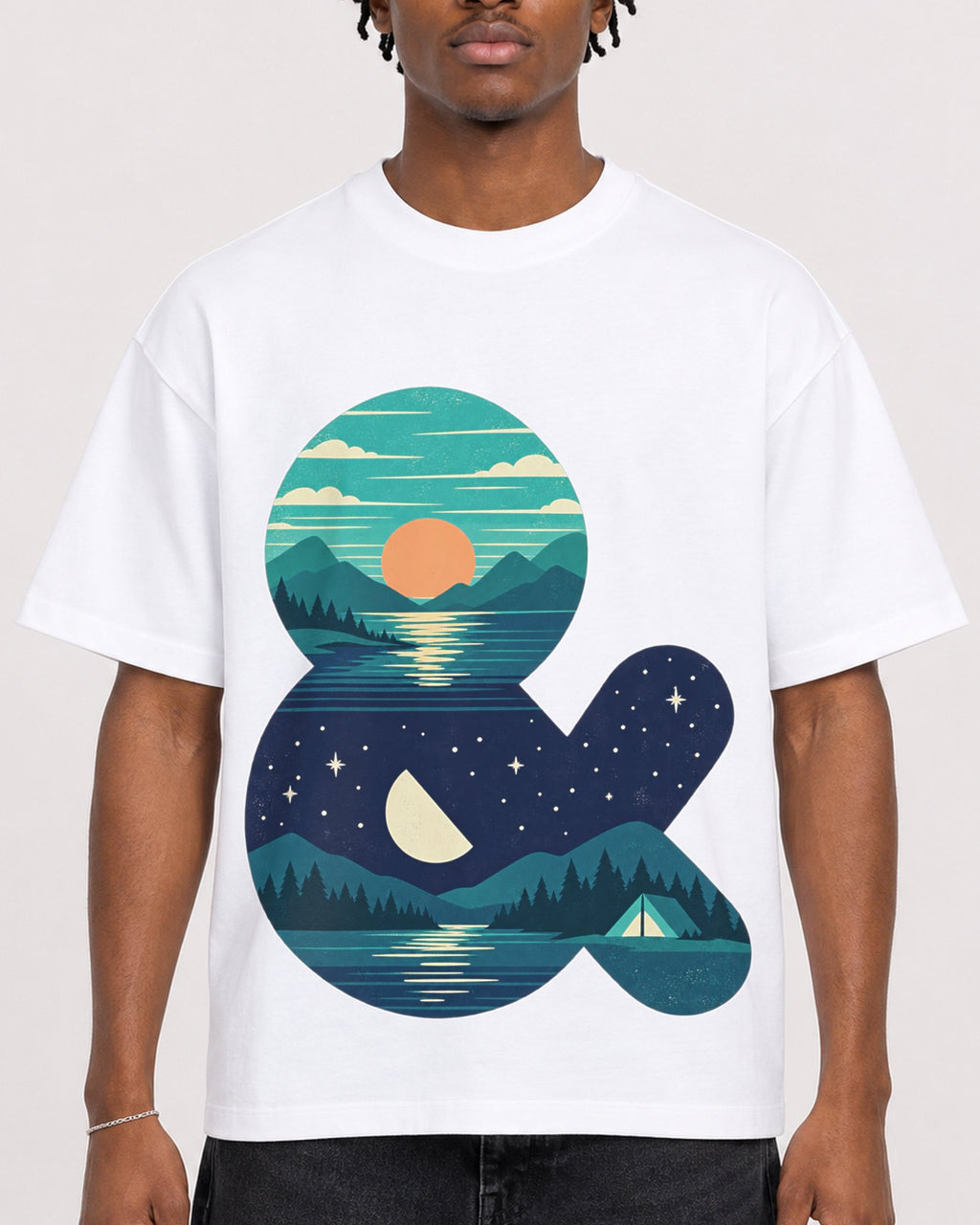 Mockup Boxy Heavyweight Tee White male close-up 05