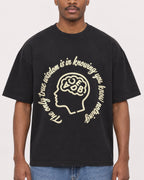 Mockup Boxy Heavyweight Tee Black male close-up 14