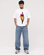 Mockup Boxy Heavyweight Tee White male full-body 07