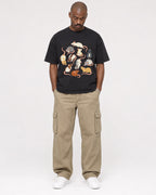 Mockup Boxy Heavyweight Tee Black male full-body 44