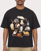 Mockup Boxy Heavyweight Tee Black male close-up 44