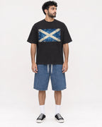 Mockup Boxy Heavyweight Tee Black male full-body 07