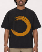 Mockup Boxy Heavyweight Tee Black male close-up 04