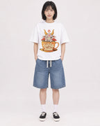 Mockup Boxy Heavyweight Tee White female full-body 11