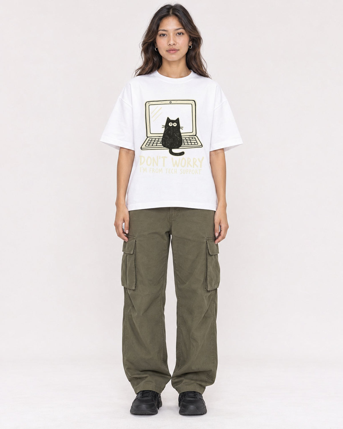 Mockup Boxy Heavyweight Tee White female full-body 02