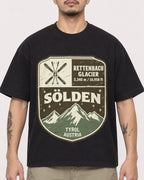 Mockup Boxy Heavyweight Tee Black male close-up 12