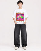 Mockup Boxy Heavyweight Tee White female full-body 23