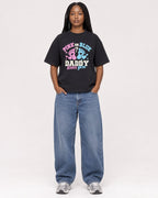 Mockup Boxy Heavyweight Tee Black female full-body 04