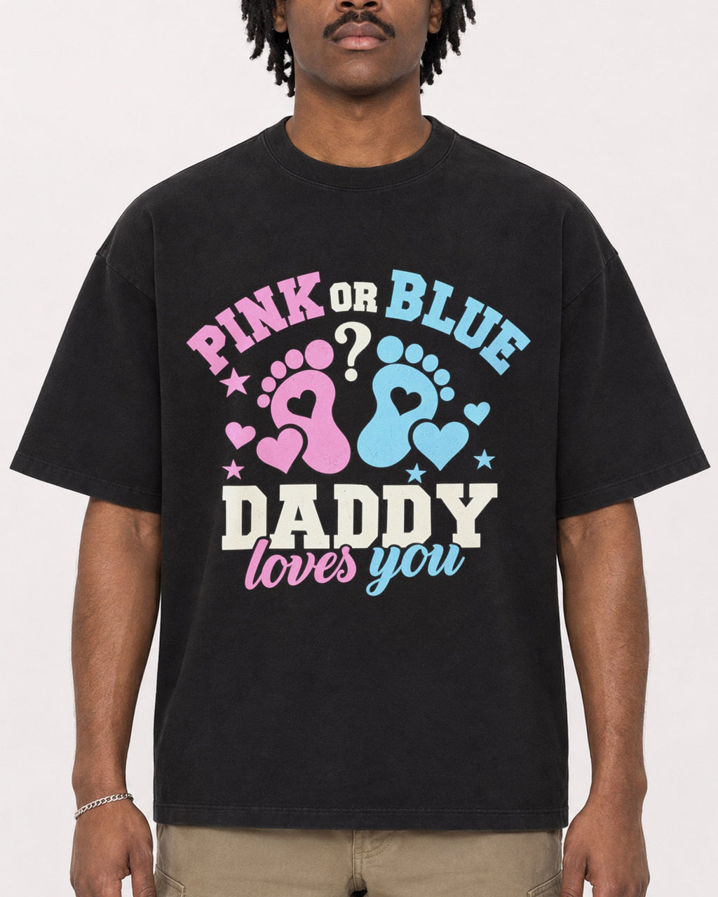 Mockup Boxy Heavyweight Tee Black male close-up 04