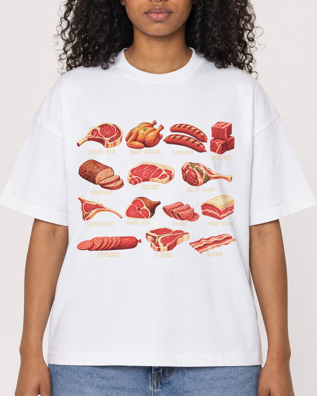 Mockup Boxy Heavyweight Tee White female close-up 05