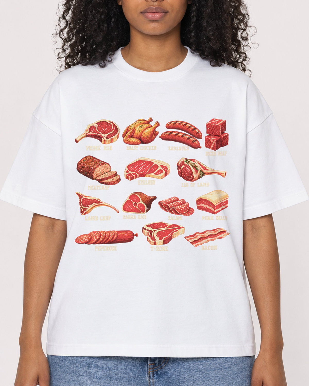 Mockup Boxy Heavyweight Tee White female close-up 05