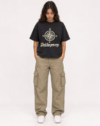 Mockup Boxy Heavyweight Tee Black female full-body 06