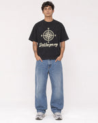 Mockup Boxy Heavyweight Tee Black male full-body 06
