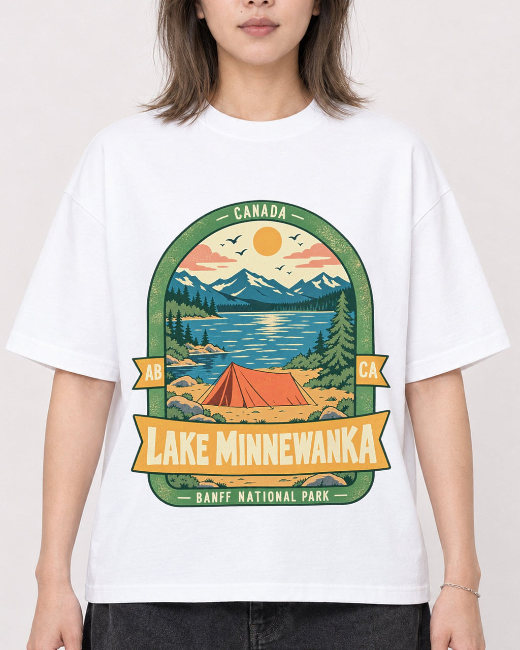 Mockup Boxy Heavyweight Tee White female close-up 33