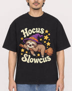 Mockup Boxy Heavyweight Tee Black male close-up 02