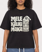 Mockup Boxy Heavyweight Tee Black female close-up 05