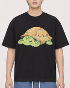 Mockup Boxy Heavyweight Tee Black male close-up 31