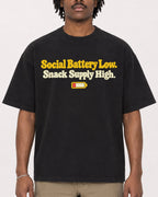 Mockup Boxy Heavyweight Tee Black male close-up 04