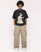 Mockup Boxy Heavyweight Tee Black female full-body 14