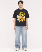 Mockup Boxy Heavyweight Tee Black male full-body 13