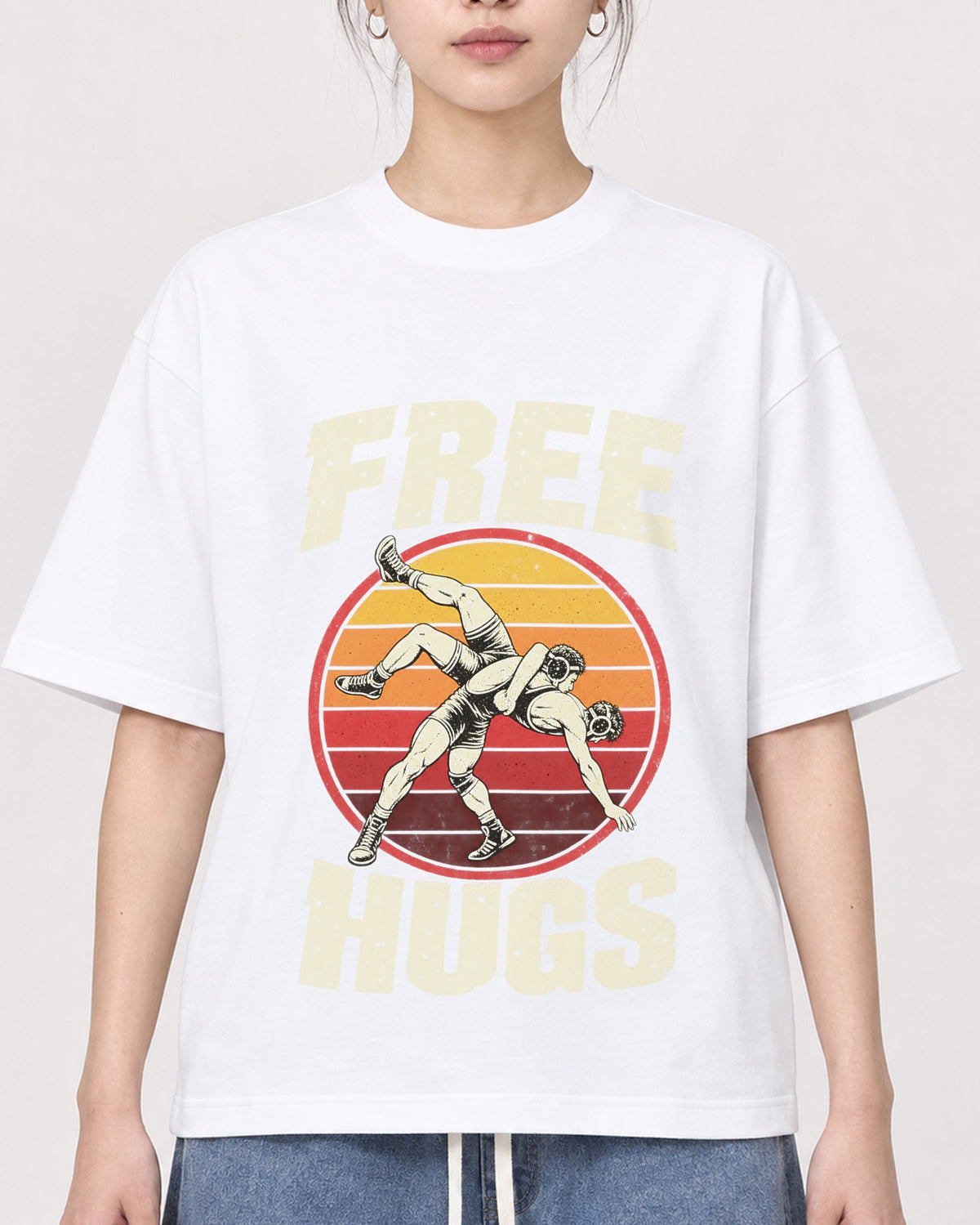 Mockup Boxy Heavyweight Tee White female close-up 41
